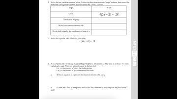 Solving Complex Equations - Algebra Summative Test #1 Review