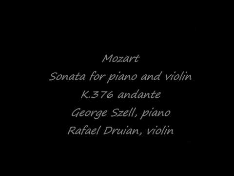 Mozart Sonata K.376 Mov 1 and 2 , Szell/piano,Druian/violin rec 1967