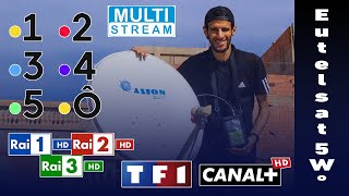 استقبال قمر اوتالسات 5 درجة غرب على طبق 67سم I Eutelsat 5W° MULTISTREAM