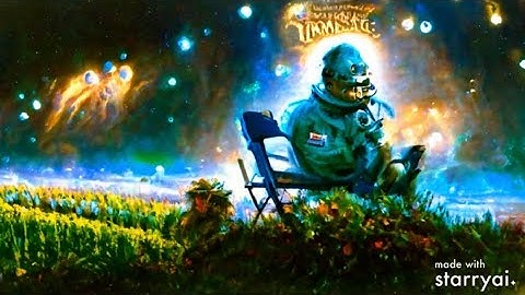 Starryai (AI created artwork & animation ) Astronaut overlooking cosmic vista;)