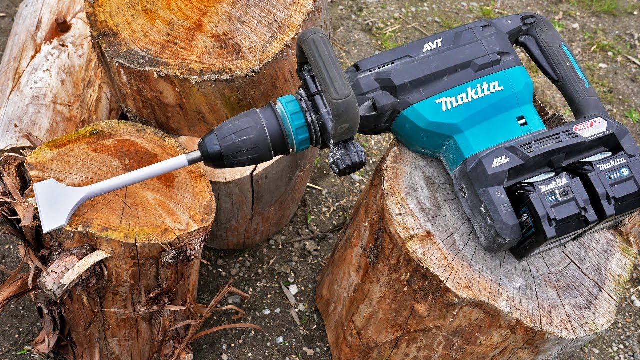 マキタ80Vハンマで薪割りしてみた結果 - YouTube
