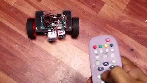 RC5 remote or TV remote controlled robot using ATmega8 and L293D