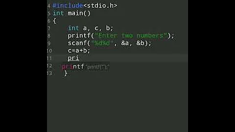 Sum of two numbers ° C language tutorial #shorts #programming