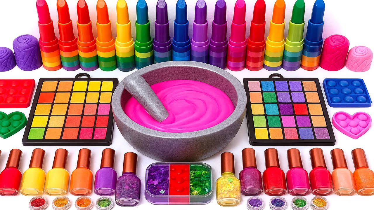 Satisfying Video DIY Making Slime Mixing Toothpaste Eyeshadow Makeup Cosmetics ASMR Slime Relax