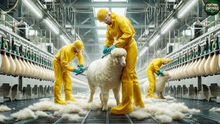 How Farmers Create Wool From Millions of Sheep - Sheep Processing Factory #farm #naturefarm