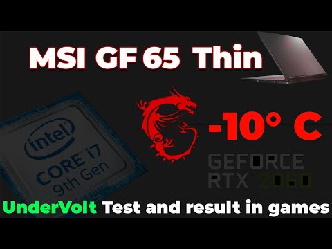 MSI GF 65 Thin Gameplay Undervolt result , Throttlestop u0026 DC Settings (i7 9750H , RTX 2060)