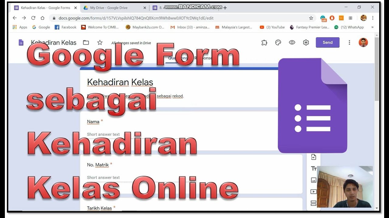 Google Form Sebagai Kehadiran Kelas Online (Versi BM) - YouTube