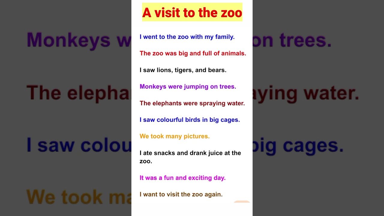 10 lines essay on zoo in english || A visit to the zoo || Essay on A zoo || the zoo essay