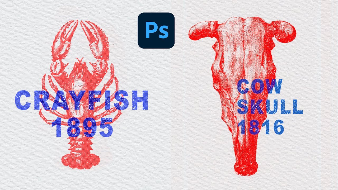 Photoshop Tutorial How To Make Vintage Overprint Effect And Grunge Text with  Adobe Photoshop 