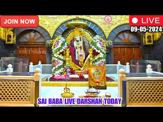 🔴Sai Baba Live Darshan Today || 09- May 2024 || Thursday || Saibaba || Shirdilive ©️SSST class=