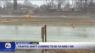 Traffic shift coming to Wayne County as reconstruction begins on WB M-14/I-96