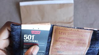 Levi’s 501 Selvedge Indigo Blue Jeans Unpacking