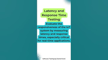 Latency and Response Time Testing #softwaretesting #iot #iottesting