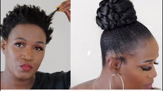 HOW TO SLICK DOWN TYPE 4 NATURAL HAIR  | HIGH BUN IN 5 MINUTES