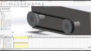 Solidworks  05 Movimento de correia dentada (Toothed belt movement)