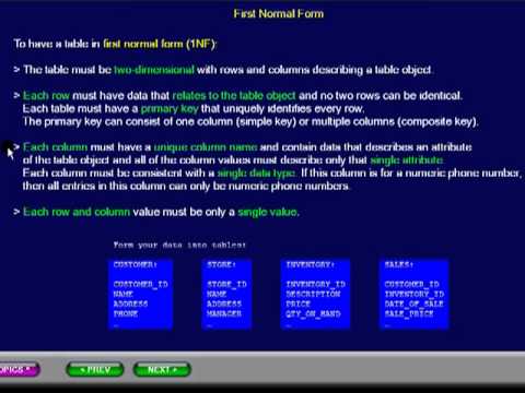 SQL 142 Database, Normalizing, First Normal Form - YouTube