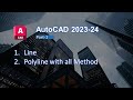 Creating regular line &amp; Polyline in AutoCAD | Draw polyline with all methods | Using all commands