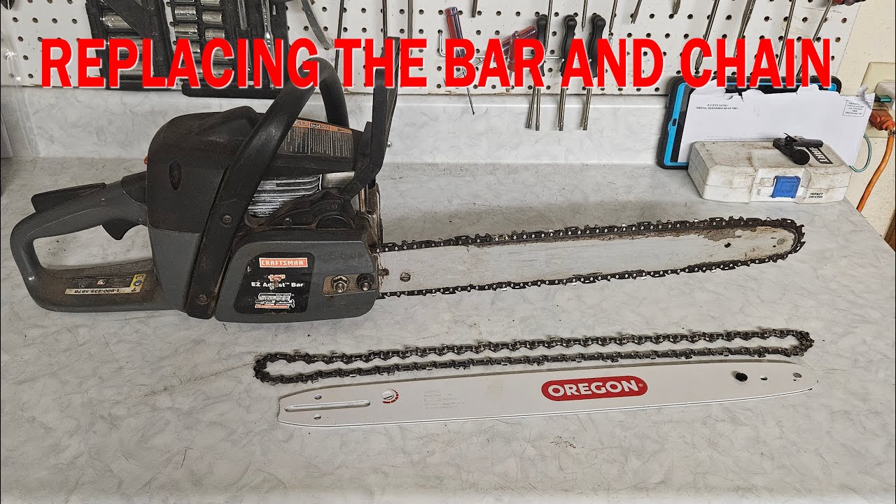 Replacing the EZ Adjust bar and chain on a Craftsman chainsaw