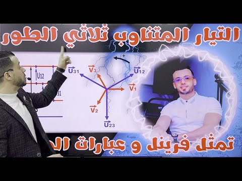التيار المتناوب الثلاثي الطور الجزء الأول تمثيل التوترات البسيطة و المركبة و تمثيل فرينل 