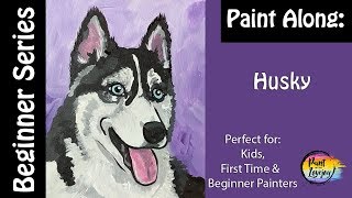 painting husky dog acrylic paint beginner ages