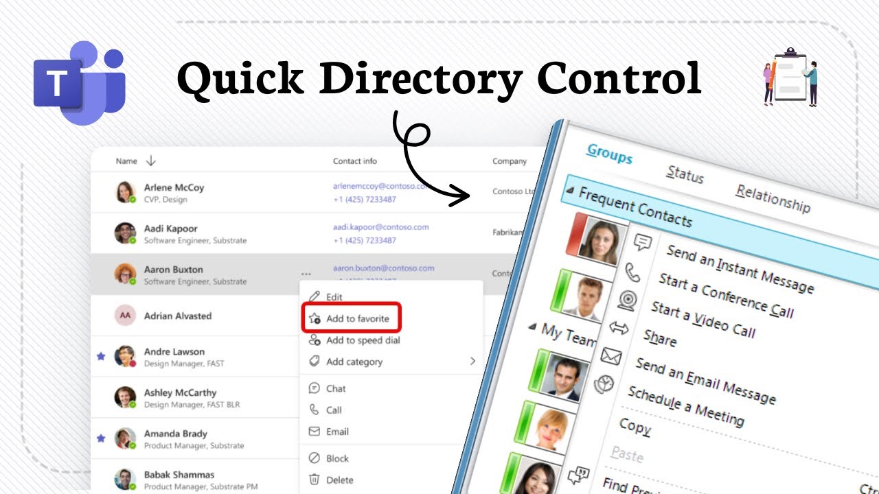 Как управлять списком контактов в Microsoft Teams