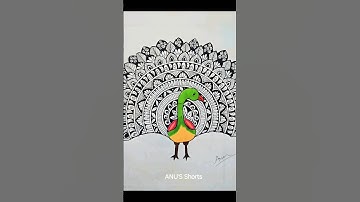 easy peacock mandala art🦚by me #shorts #viralshorts #youtubeshorts #art #mandaladrawing