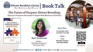 VSL Book Talk | Prof. Varsha Jain | The Future of Purpose-Driven Branding