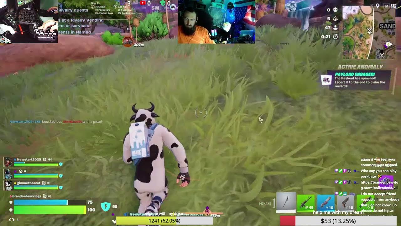 hello all we are here playing fortnite birthday month stream 6/4/26