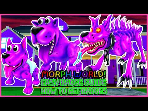 Roblox Update - Purple Dog Guest Level 1 - 4 &amp; How to get Pepper Purple Dog Badge in MORPH WORLD