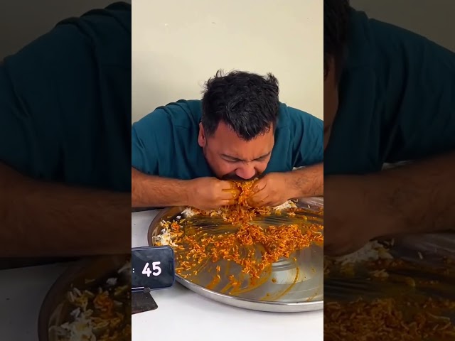 Spicy Biriyani With Butter Chicken Challenge 😱🔥 #food #shorts #mukbang