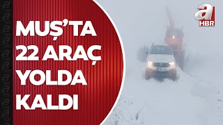 Muşta Şiddetli Kar Yağışı Tipi Nedeniyle 22 Araç Yolda Kaldı A Haber