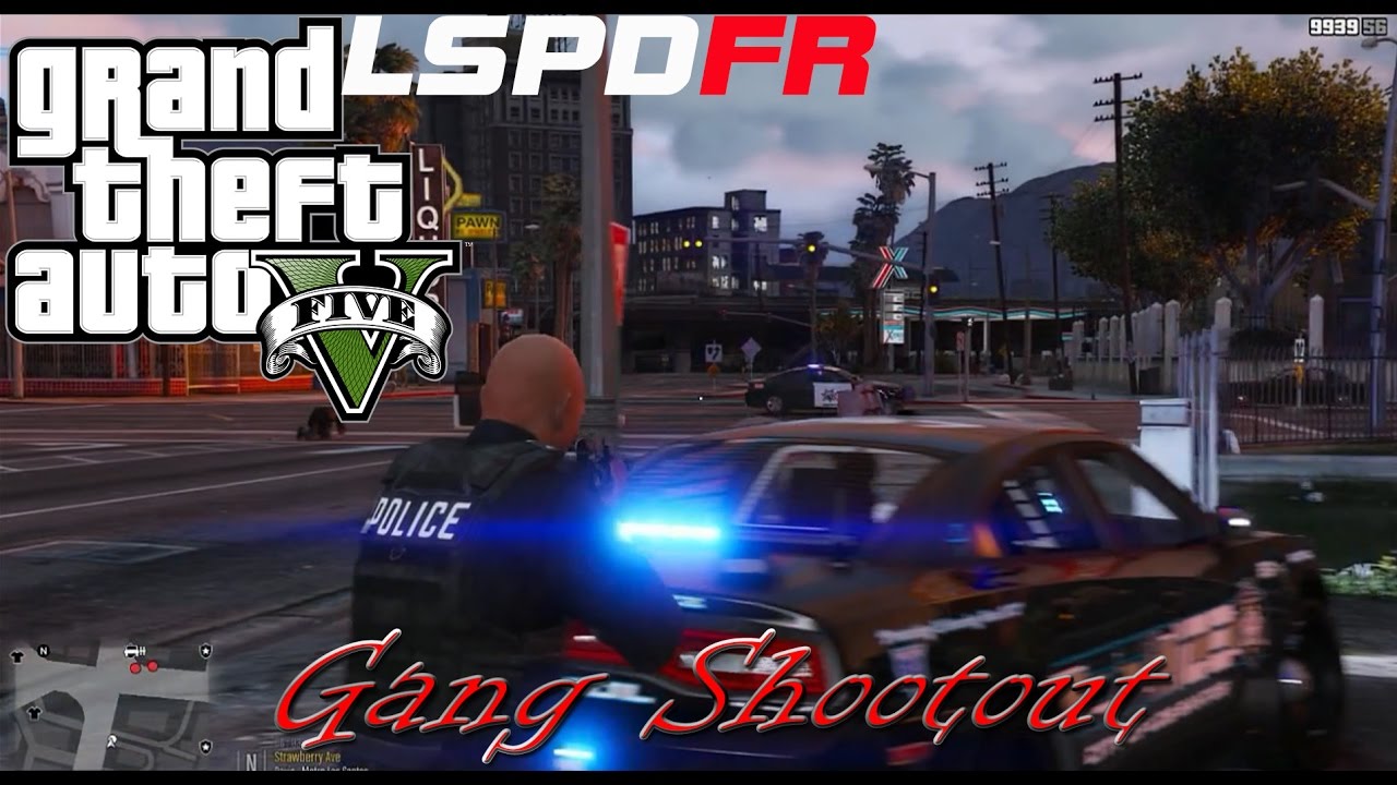 GTA 5 - LSPDFR - GANG SHOOTOUT! - YouTube