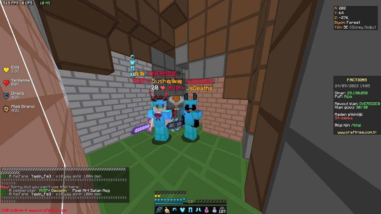 CraftRise Factions 2023 Klanlar 14vs30 Nası Parçalanır ft.OVERSIDE