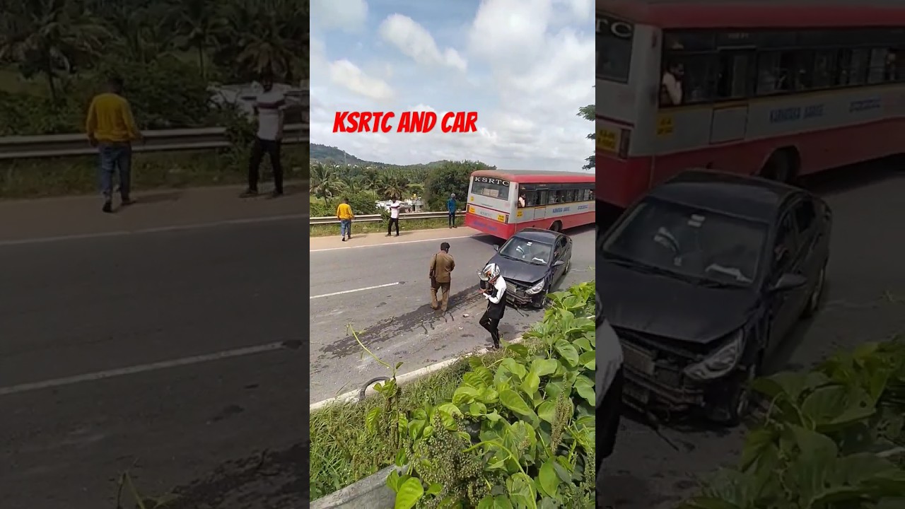 Accident😱 ksrtc vs car 