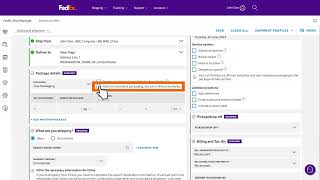 Creating a shipment label using FedEx Ship Manager™ at fedex.com in the Compact View screenshot 1