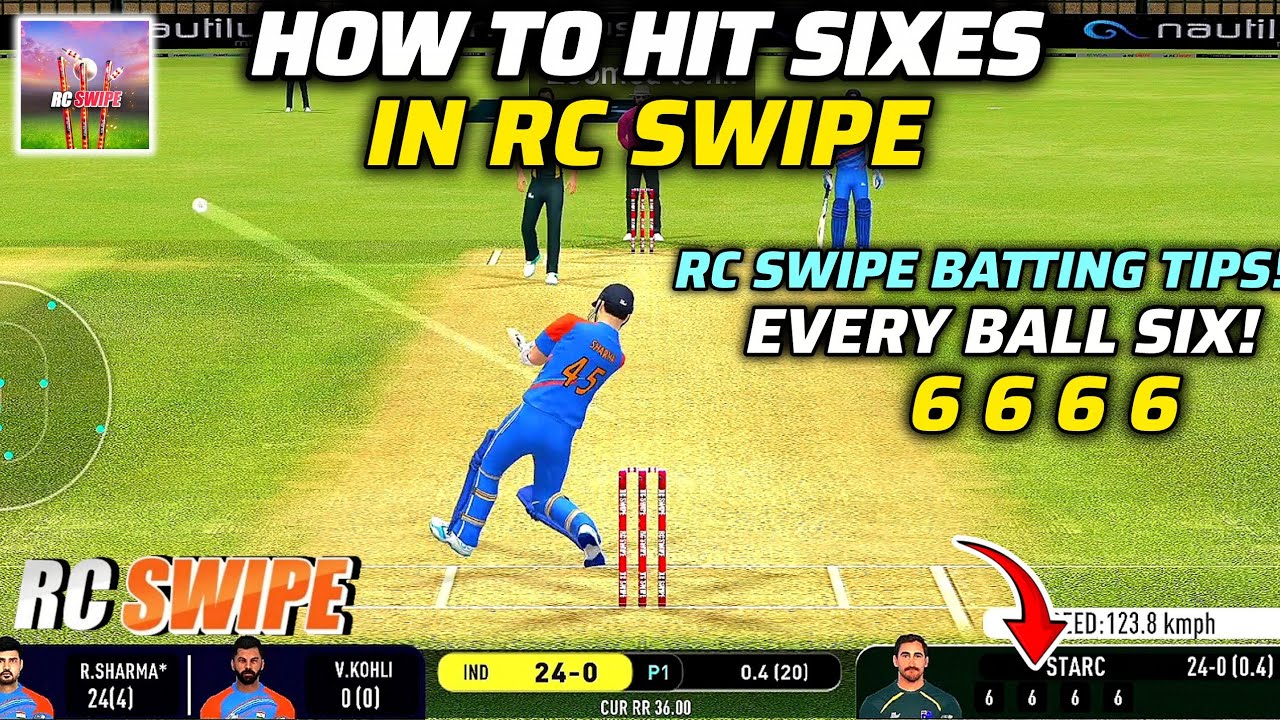 How To Hit Sixes In RC Swipe 🔥 | RC Swipe Batting Tips 🏏 | Real Cricket ...