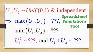 Applied Stat Class 4: Transformations of Two Uniform (0,1) Random Variables, Spreadsheet Simulations