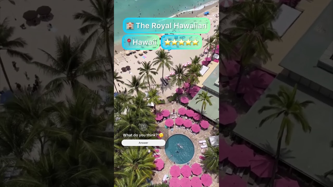 In Hawaii, @royal_hawaiian (Instagram) is a 5-Star! ⭐️⭐️⭐️⭐️⭐️