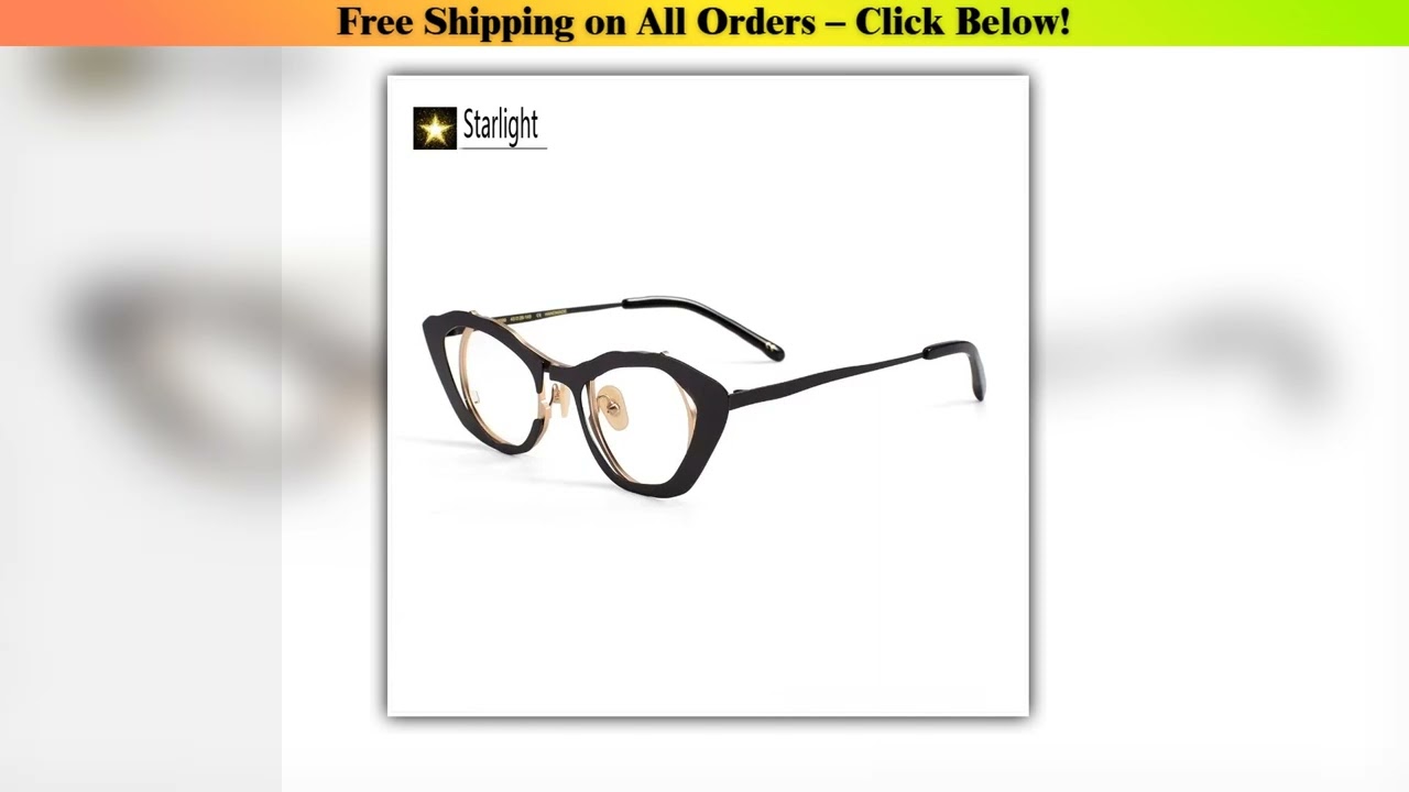 New High Quality Cat Eye Glasses Frame Men IP Dual-color Electroplated Titanium Eyeglasses Frames