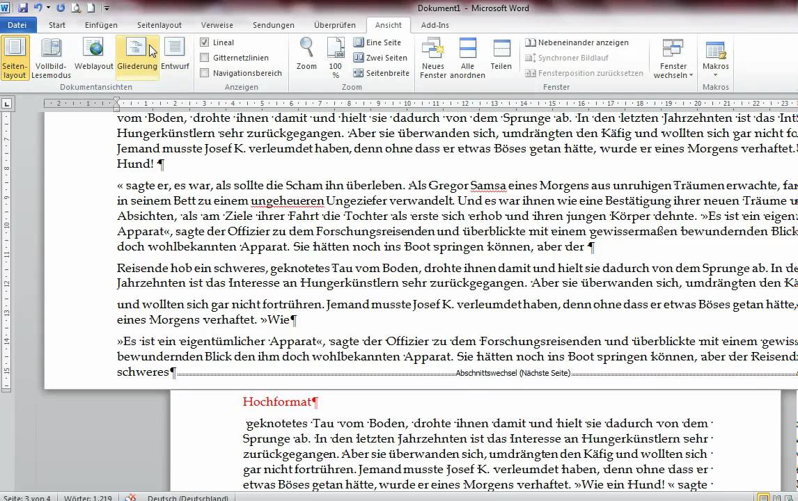 Office Tipps: Eingefügte Abschnitte löschen - YouTube