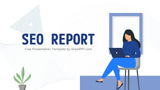 Free Blue SEO Report PowerPoint Template | Slides Theme by GreatPPT