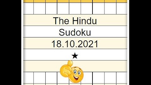 The Hindu Sudoku 1 Star Step by Step Solution | 18.10.2021 | Difficulty Level ★