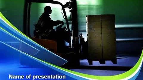 Loader In The Warehouse PowerPoint Template by PoweredTemplate.com