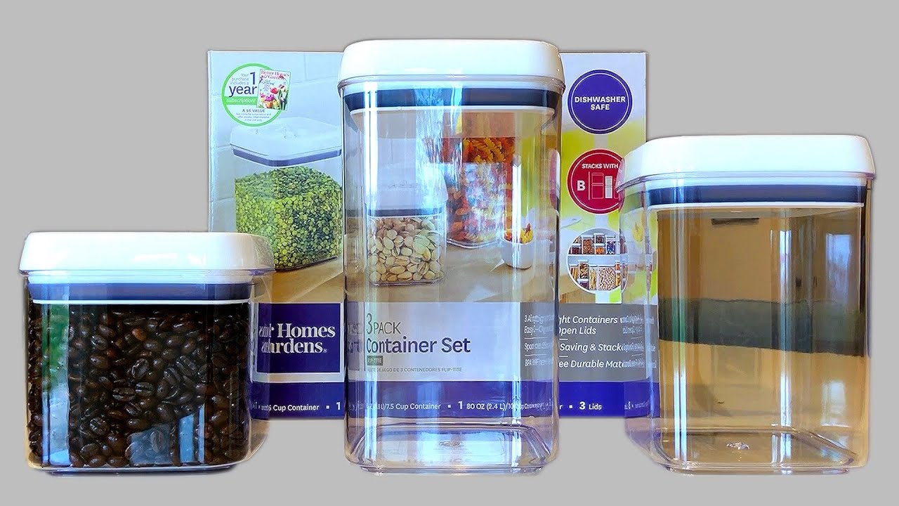 Better Homes & Gardens Canister Pack of 3 - Square Flip-Tite Food