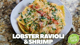 Lobster Ravioli with Shrimp | HelloFresh | Lobster Ravioli in a Creamy Tomatotarragon Sauce