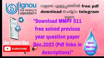 MMPF 011 dec.2023  free solved previous year question paper pdf links in descriptions