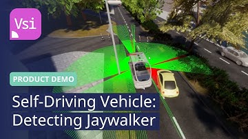 Self-Driving Vehicle Detects Jaywalker | PTV Vissim | Product Demo