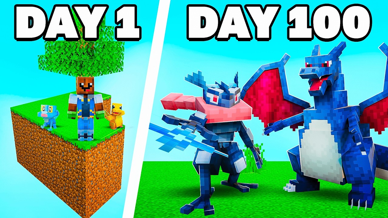 I Spent 100 Days in SHINY SKYBLOCK Cobblemon VS. my Rival! (Duos Cobblemon)