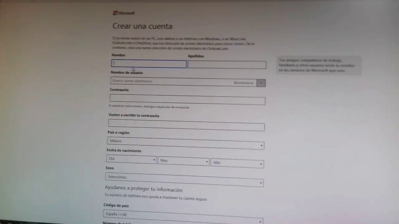 Como hacer una cuenta en Outlook - YouTube