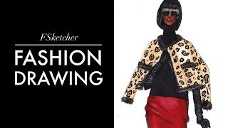 LEOPARD PRINT DRAWING TUTORIAL. Dsquared | Fashion Drawing